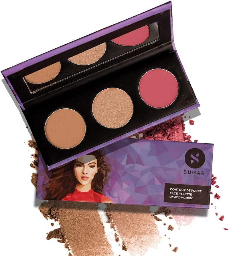 شوجر كوزماتيكس SUGAR Cosmetics Contour De Force Face Palette 02 Vivid Victory, 12 g